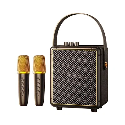 Micrófono de escritorio y altavoz